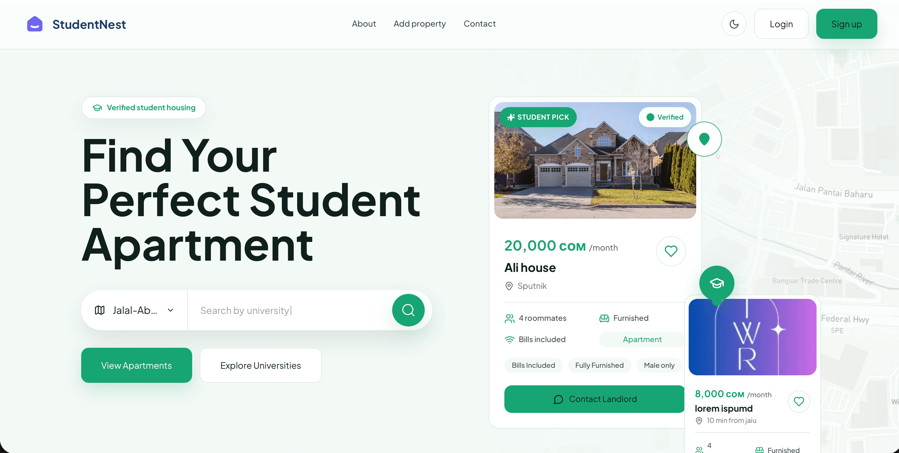 Student House Homepage